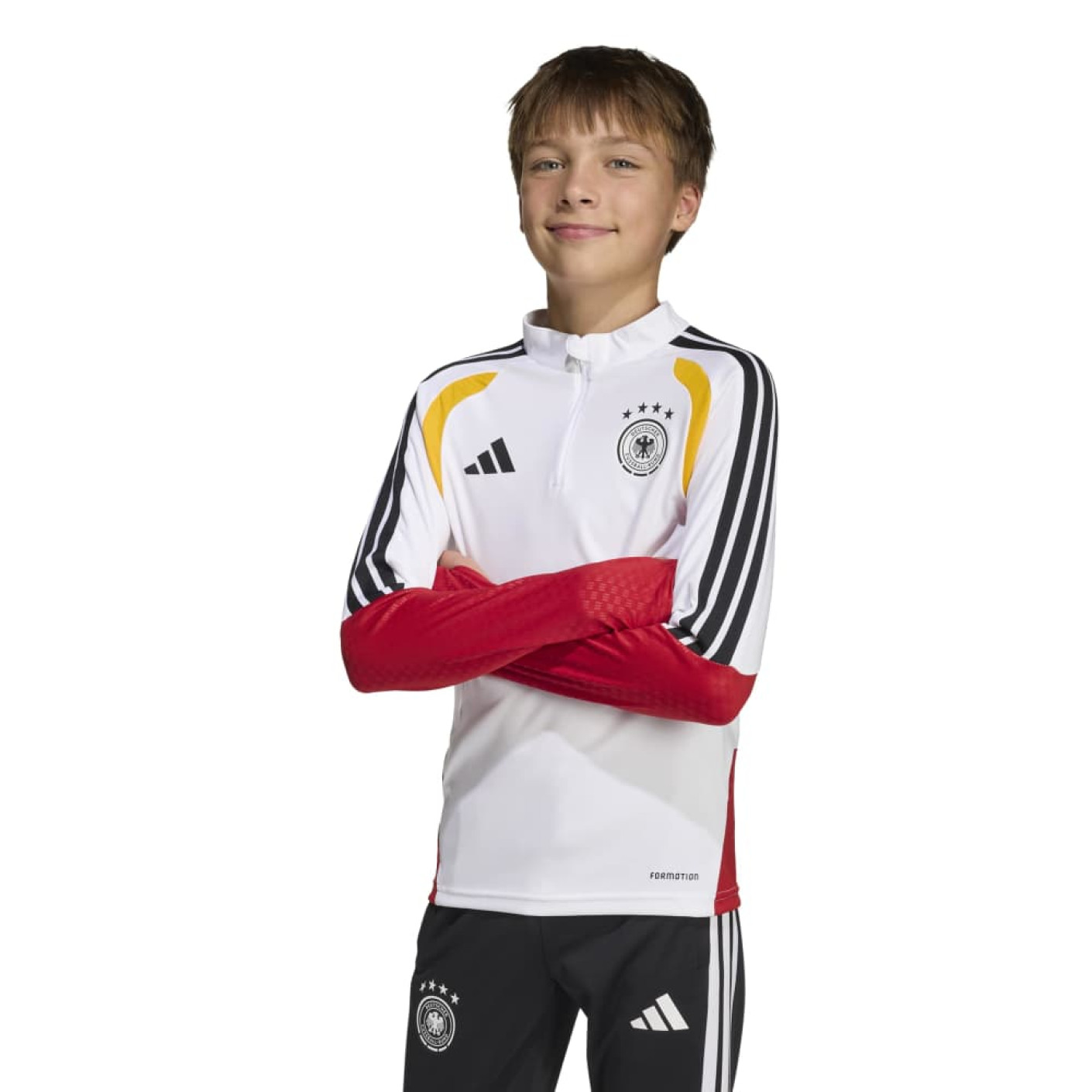 adidas Duitsland Trainingstrui 1/4-Zip 2026-2028 Kids Wit Zwart