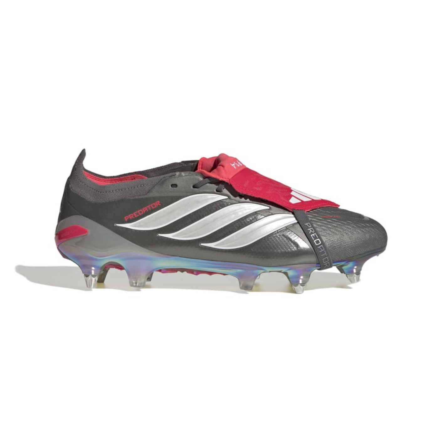 adidas Predator Elite FT IJzeren-Nop Voetbalschoenen (SG) Donkergrijs Wit Zilver Rood