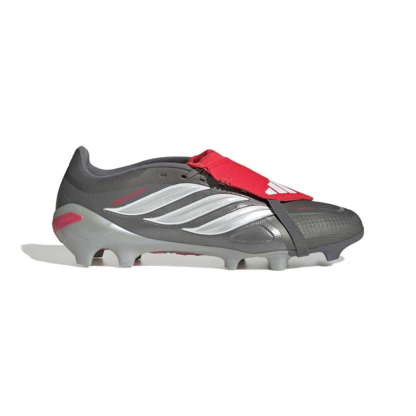 adidas Predator League FT Gras Voetbalschoenen (FG) Donkergrijs Wit Zilver Rood