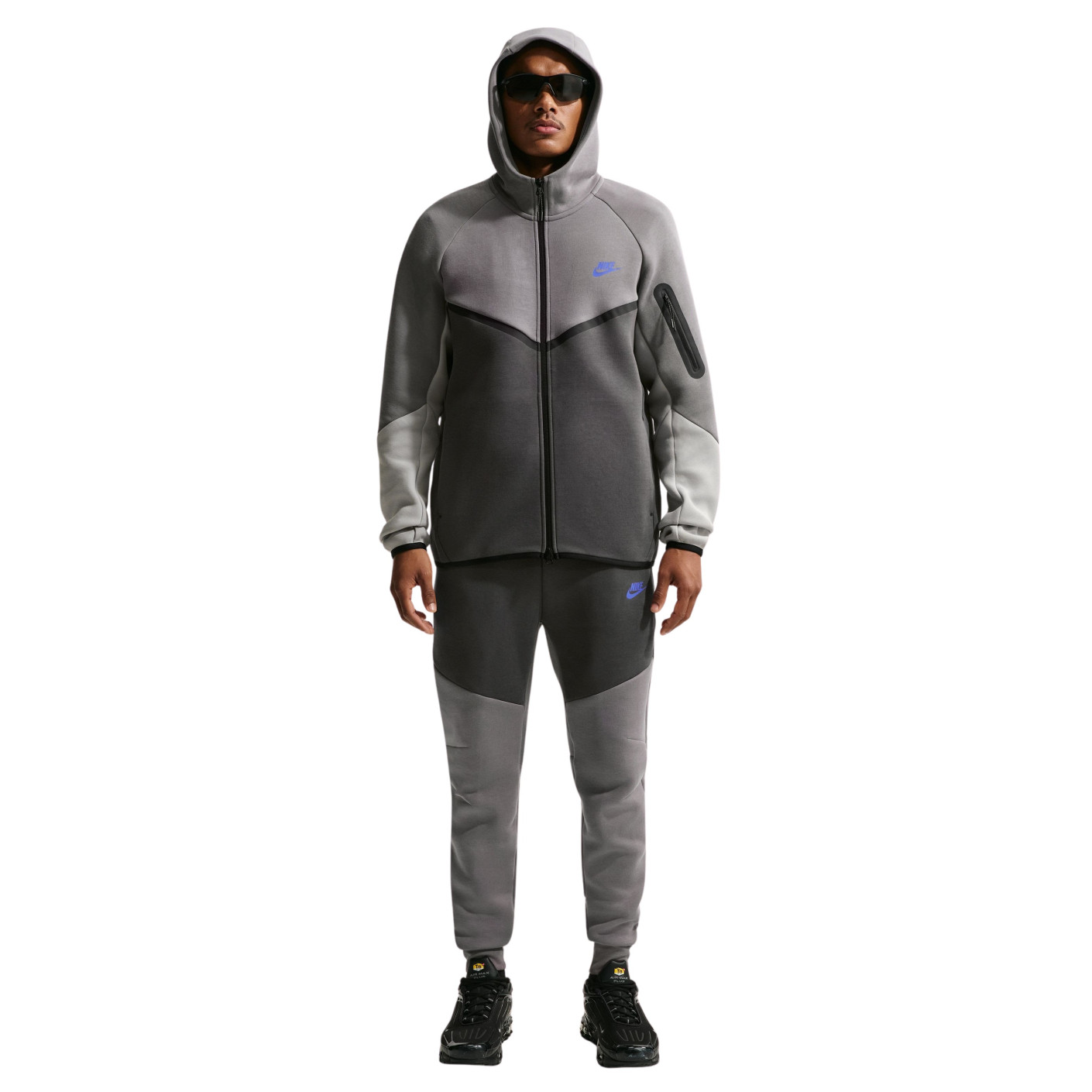 Survêtement Nike Tech Fleece Sportswear gris foncé gris clair bleu foncé