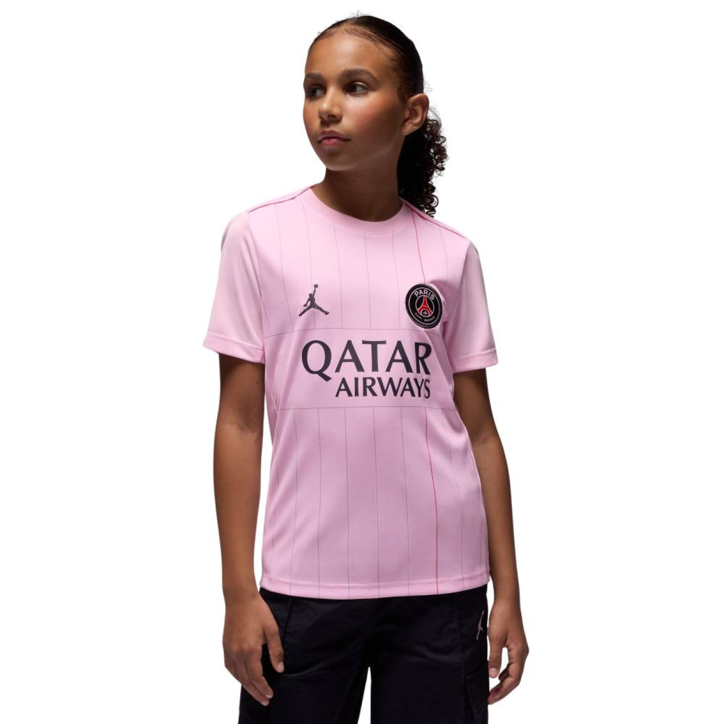 Nike Paris Saint-Germain x Jordan Pre-Match Trainingsshirt 2025-2026 Kids Roze Zwart