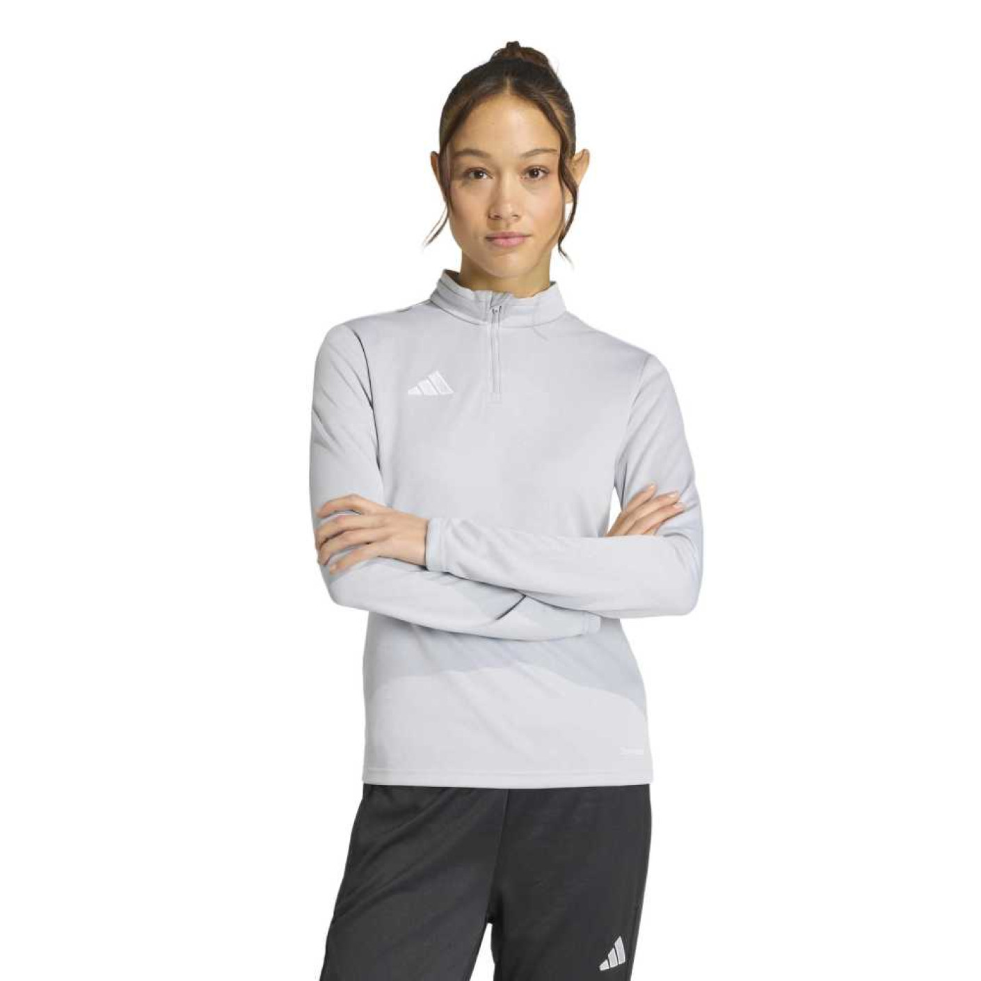 Haut d'entraînement adidas Entrada 26 pour femme, gris et blanc