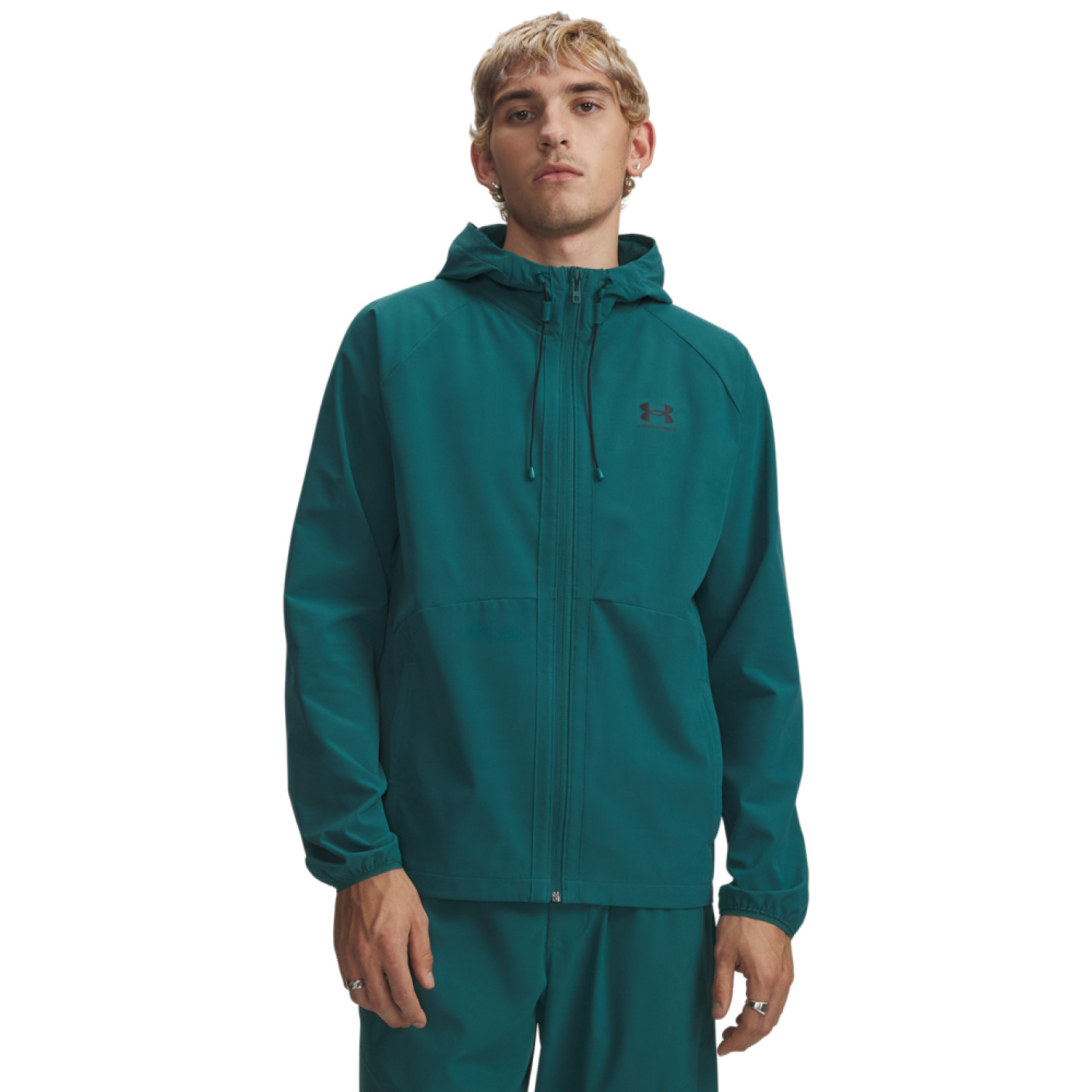 Under Armour Vibe Woven Windbreaker Donkergroen Zwart