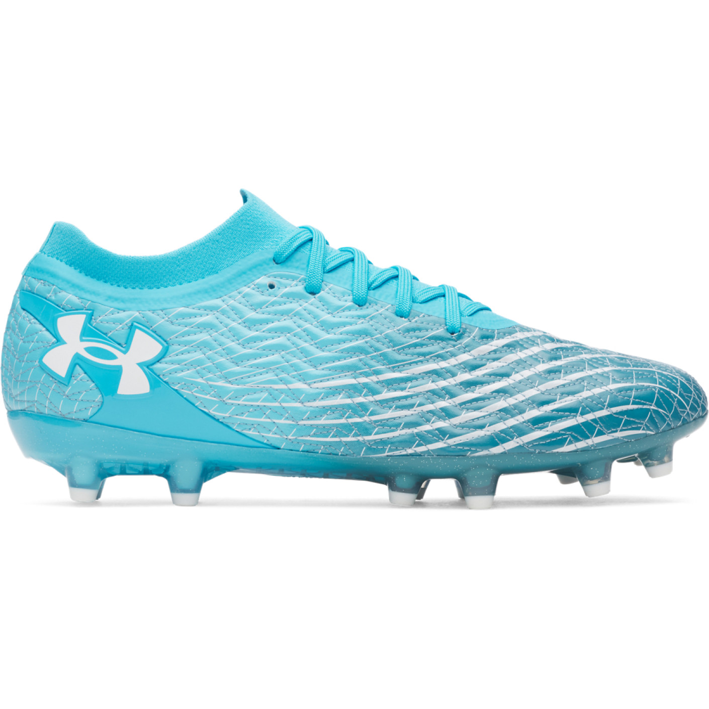 Under Armour Magnetico Pro 5 Gazon Naturel Chaussures de Foot (FG) Bleu Azure Blanc