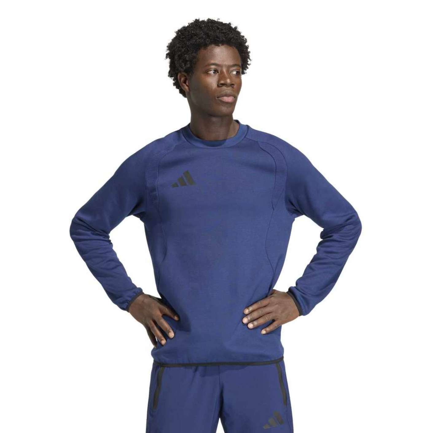Pull adidas Tiro Travel Crew bleu foncé noir