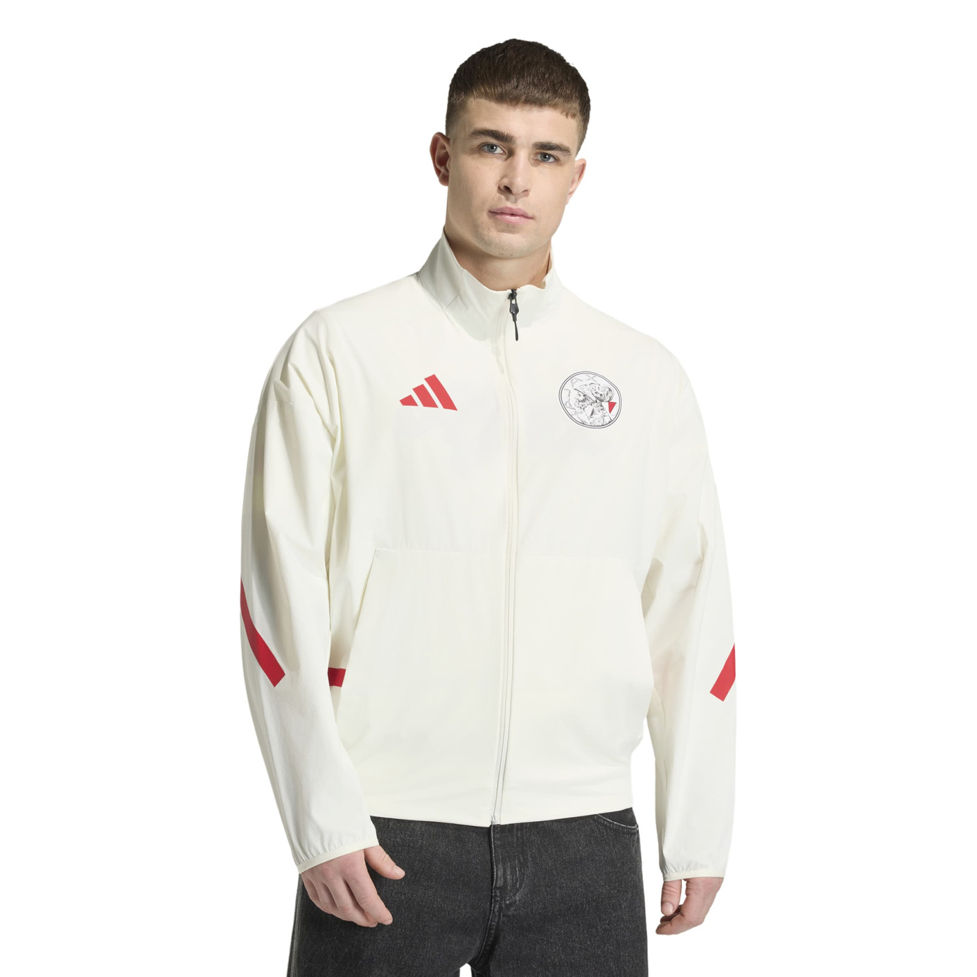adidas Ajax Anthem Trainingjack 2025-2026 Wit Rood