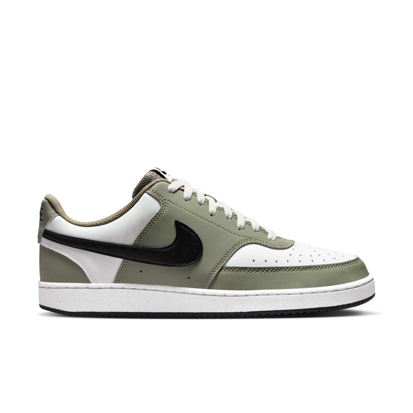 Nike Court Vision Low Baskets Blanc Vert Olive Noir