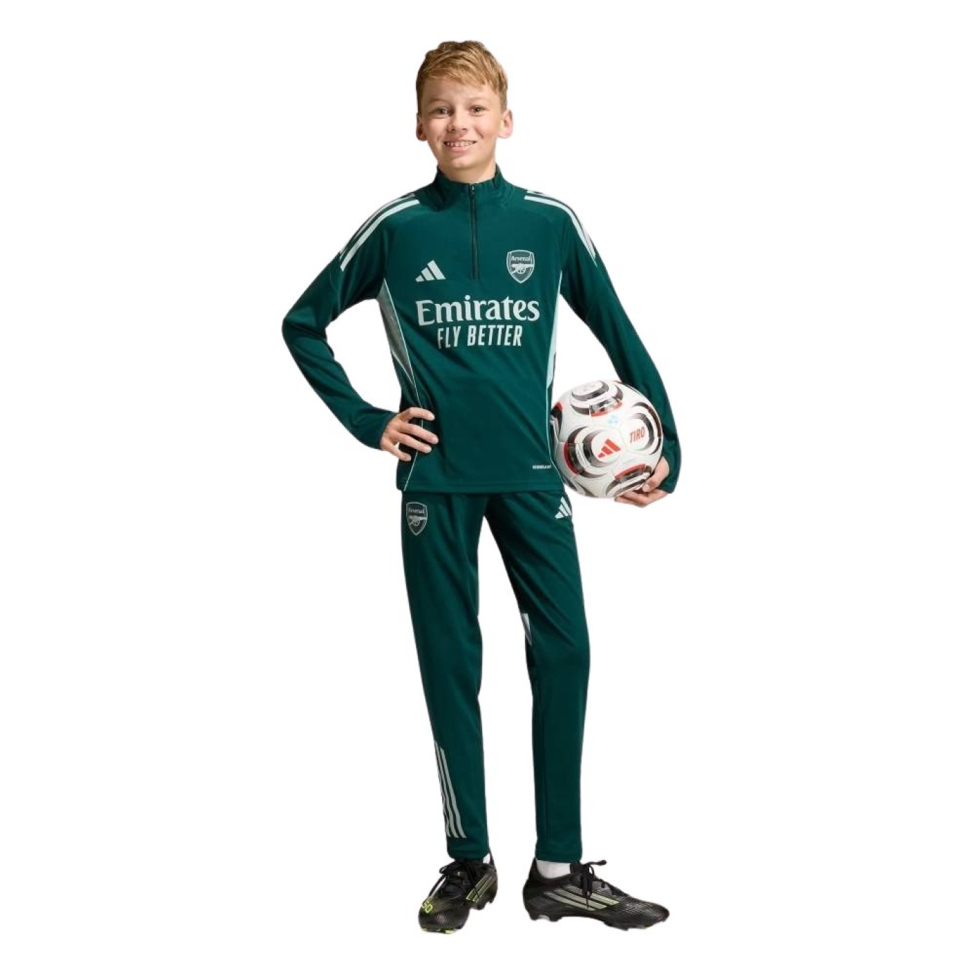 Survêtement adidas Arsenal 1/4-Zip 2025-2026 pour Enfants, vert foncé, gris