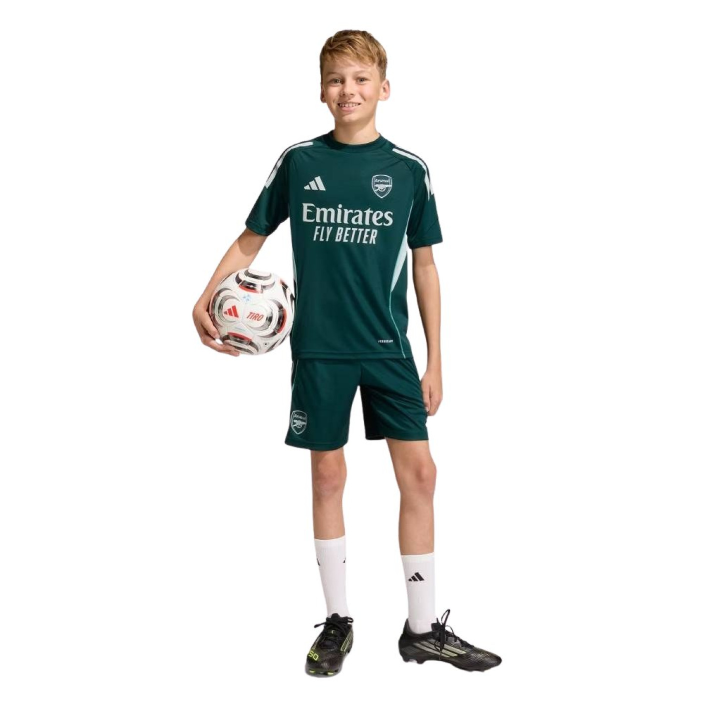 Kit d'entraînement adidas Arsenal 2025-2026 pour Enfants, vert foncé, gris