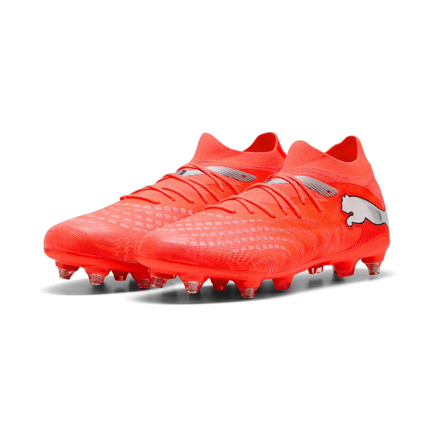 PUMA Future 9 Match IJzeren-Nop Voetbalschoenen (SG) Felrood Zilver Zwart