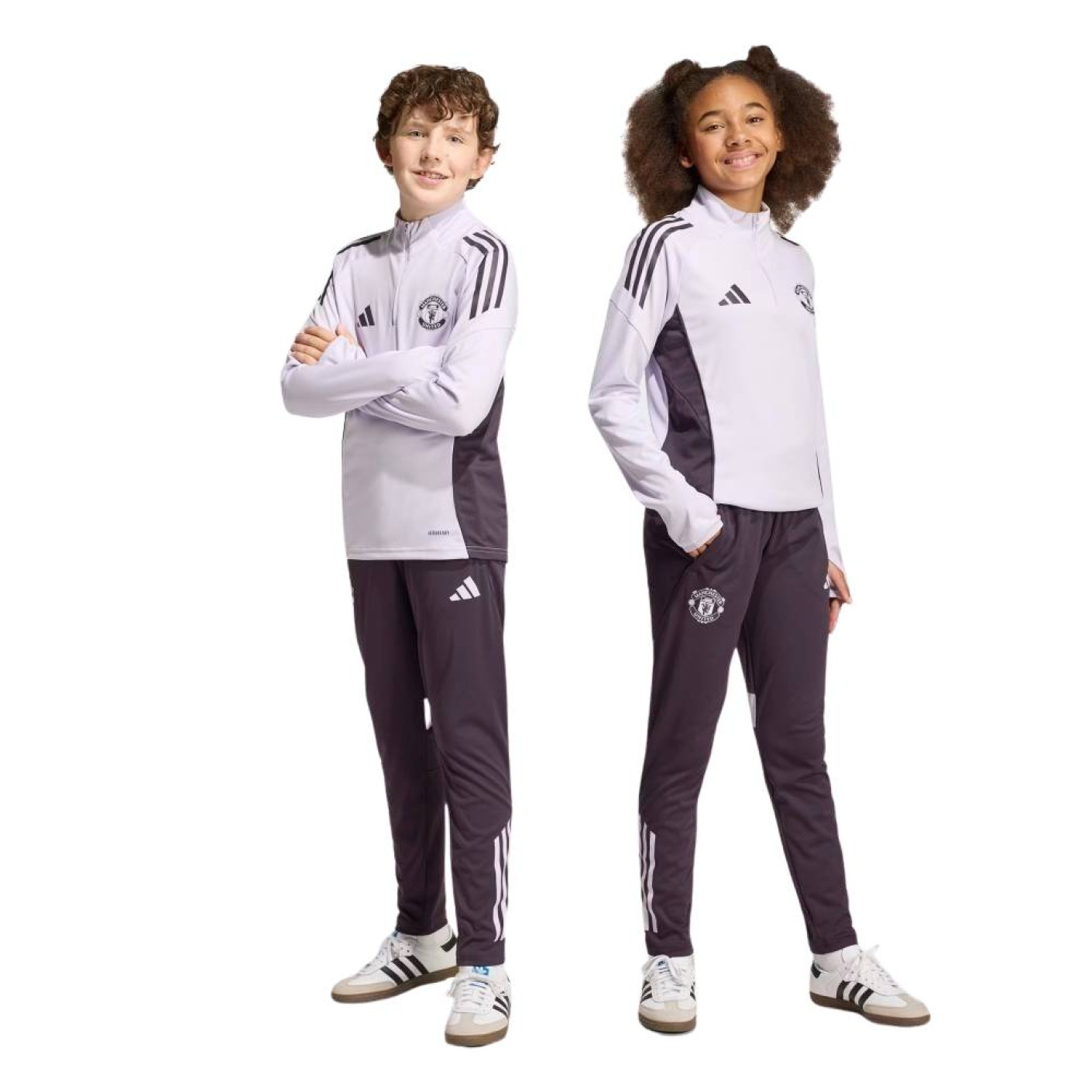 Survêtement adidas Manchester United 1/4-Zip 2025-2026 pour Enfants, violet et noir
