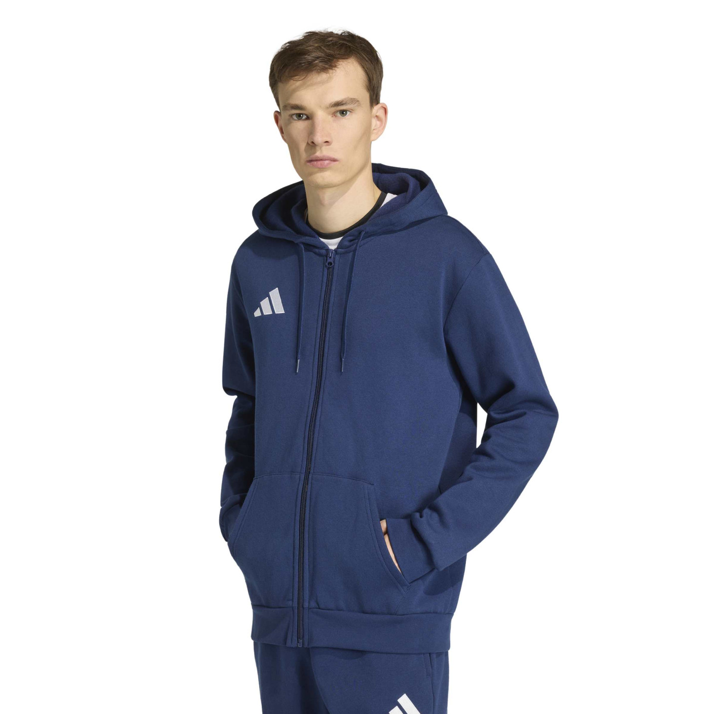 Gilet adidas Entrada 26 bleu foncé blanc