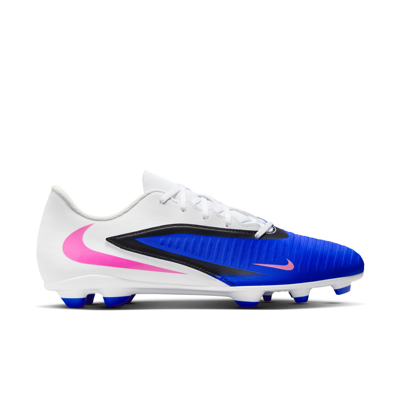 Nike Phantom 6 Low Club Gazon Naturel Artificiel Chaussures de Foot (MG) Bleu Blanc Rose Vif