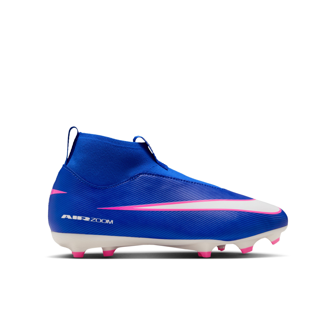 Nike Zoom Mercurial Superfly 10 Academy Gazon Naturel Artificiel Chaussures de Foot (MG) Enfants Bleu Blanc Rose Vif