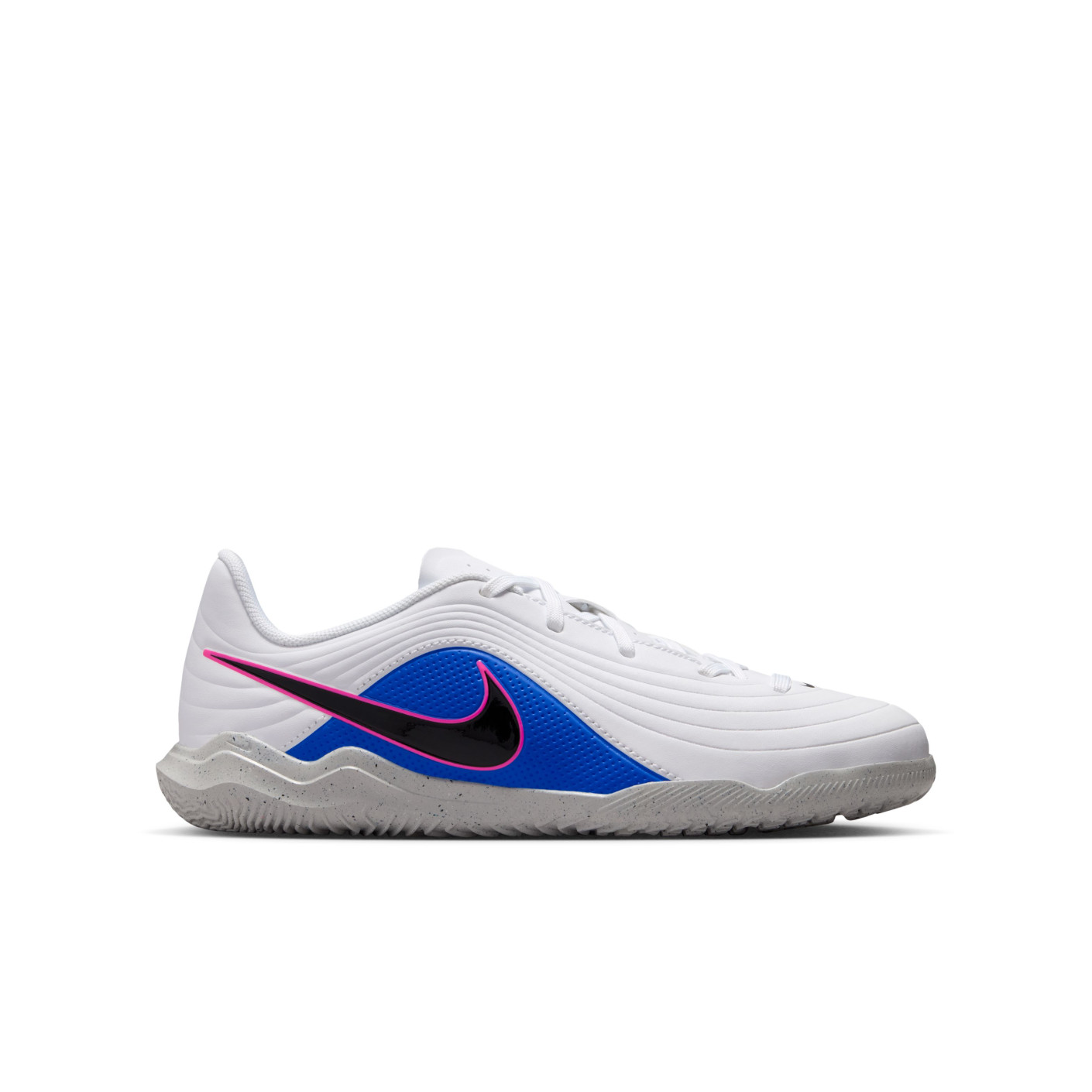 Nike Tiempo Maestro Club Chaussures de Foot en Salle (IN) Enfants Blanc Bleu Rose Vif