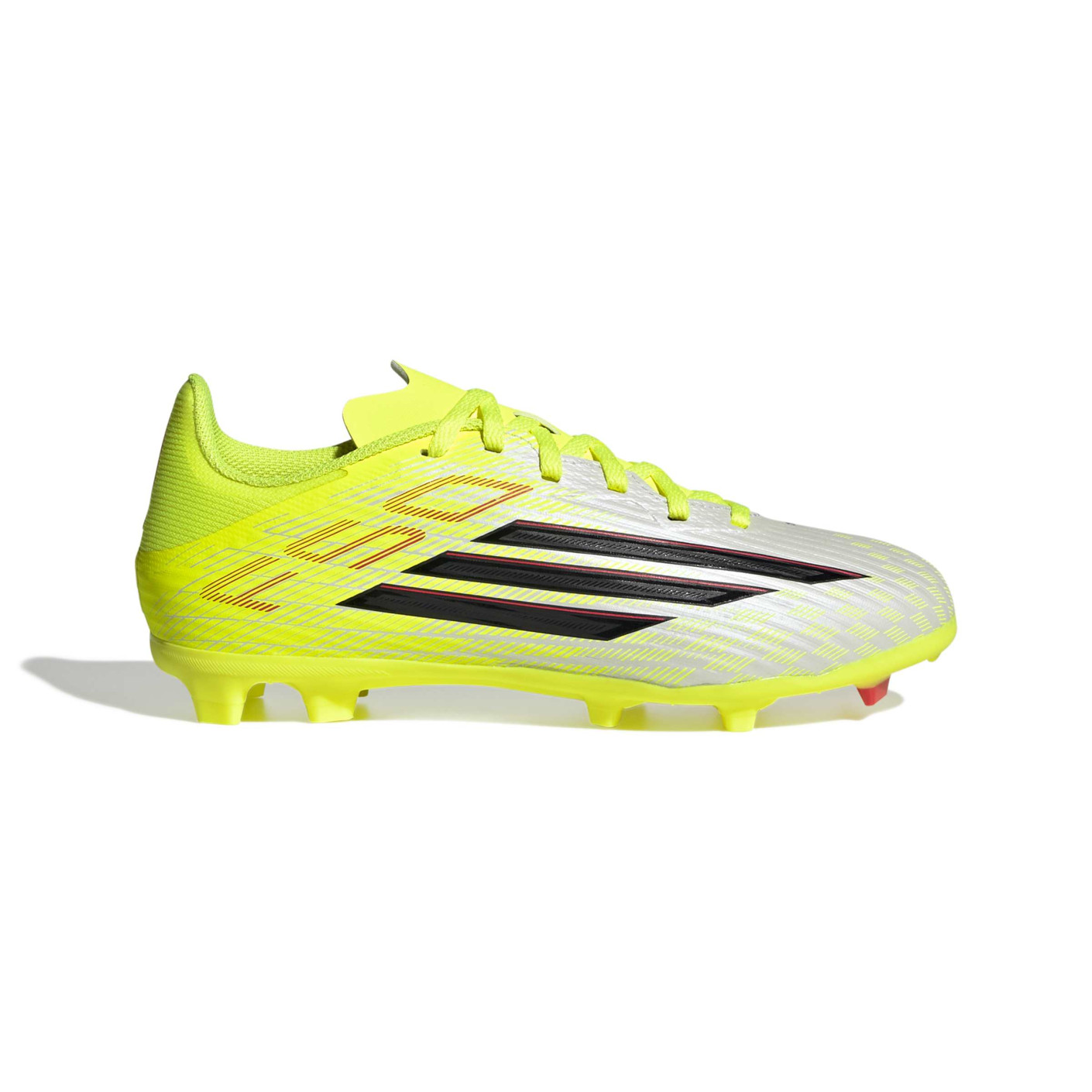 adidas F50 League Gazon Naturel Gazon Artificiel Chaussures de Foot (MG) Enfants Néon Jaune Noir Rouge