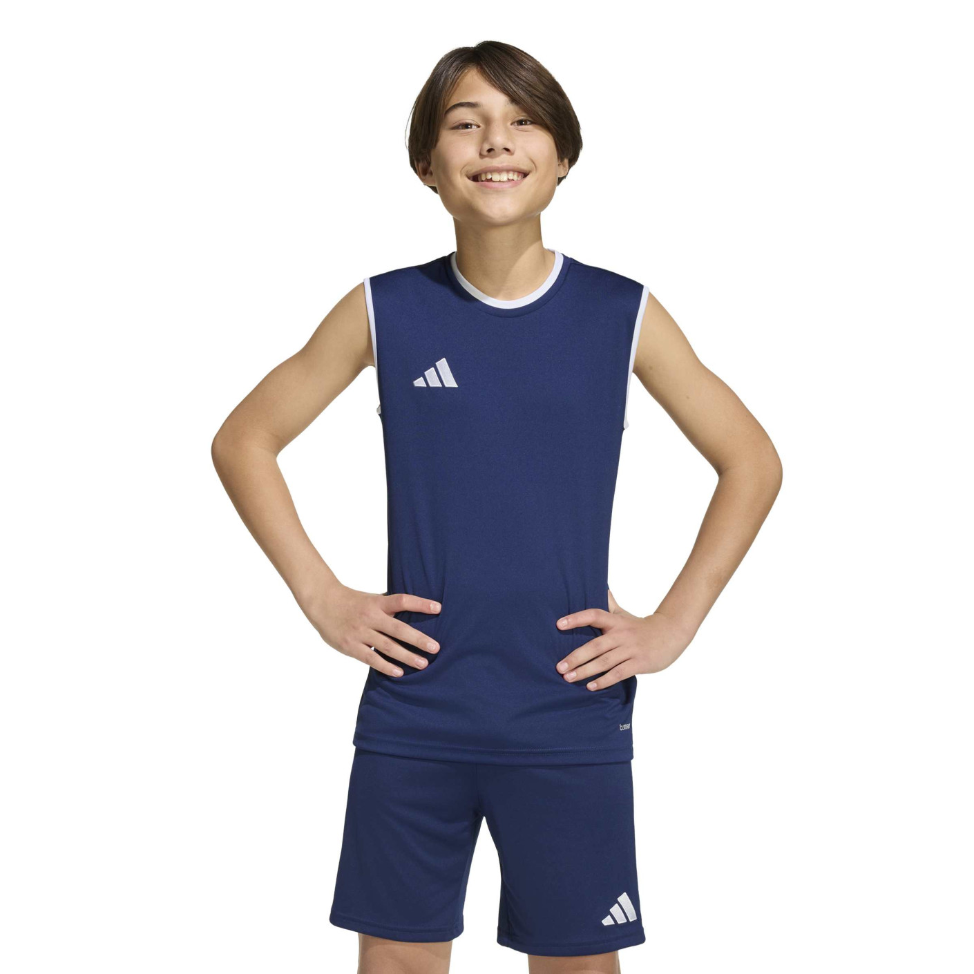 Débardeur adidas Entrada 26 pour Enfants Bleu Foncé Blanc