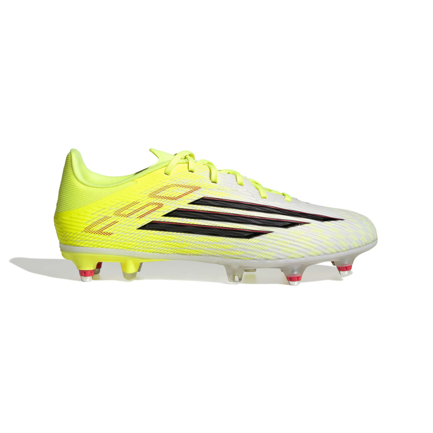 adidas F50 League IJzeren-Nop Voetbalschoenen (SG) Neongeel Zwart Rood