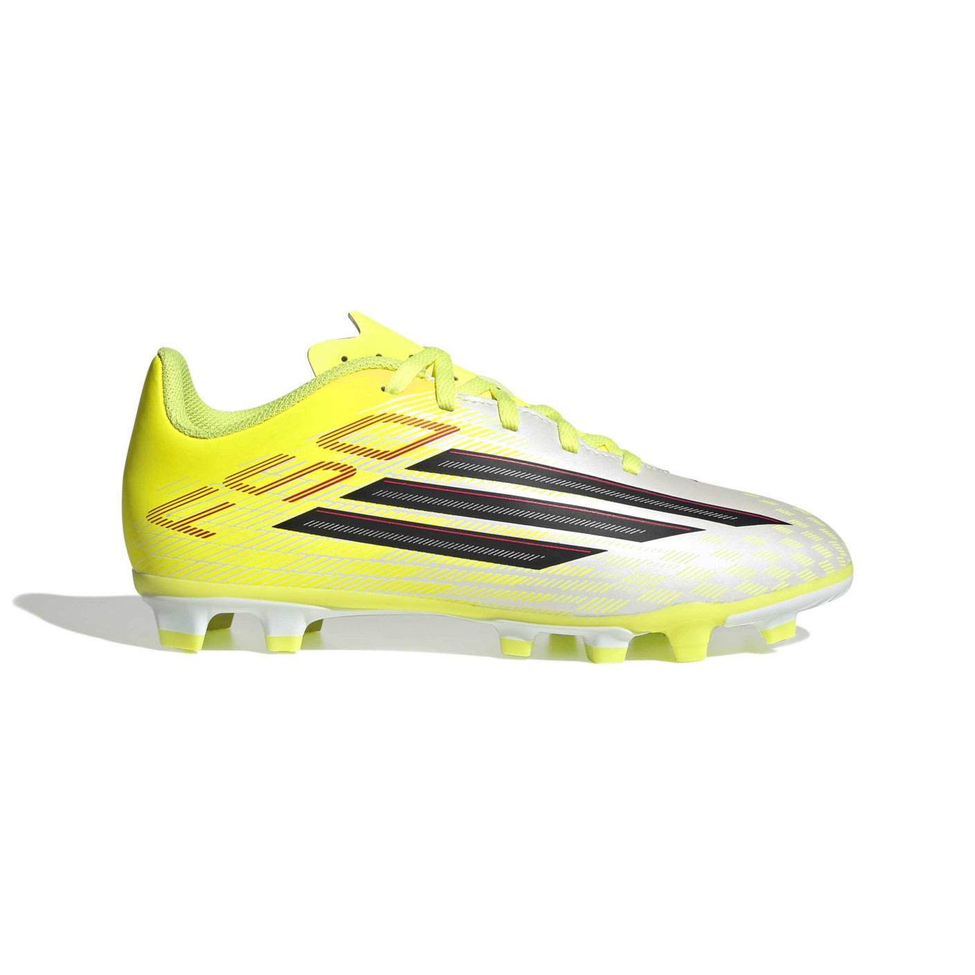 adidas F50 Club Gazon Naturel Gazon Artificiel Chaussures de Foot (MG) Enfants Néon Jaune Noir Rouge