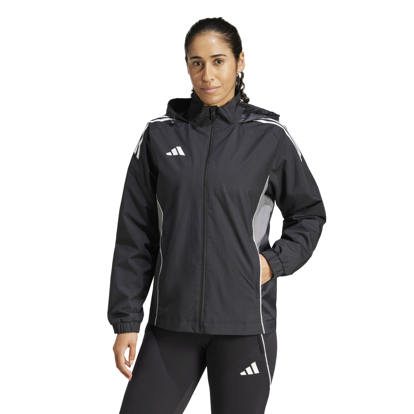 Veste adidas Tiro 25 Competition Allweather pour femmes, noir et gris