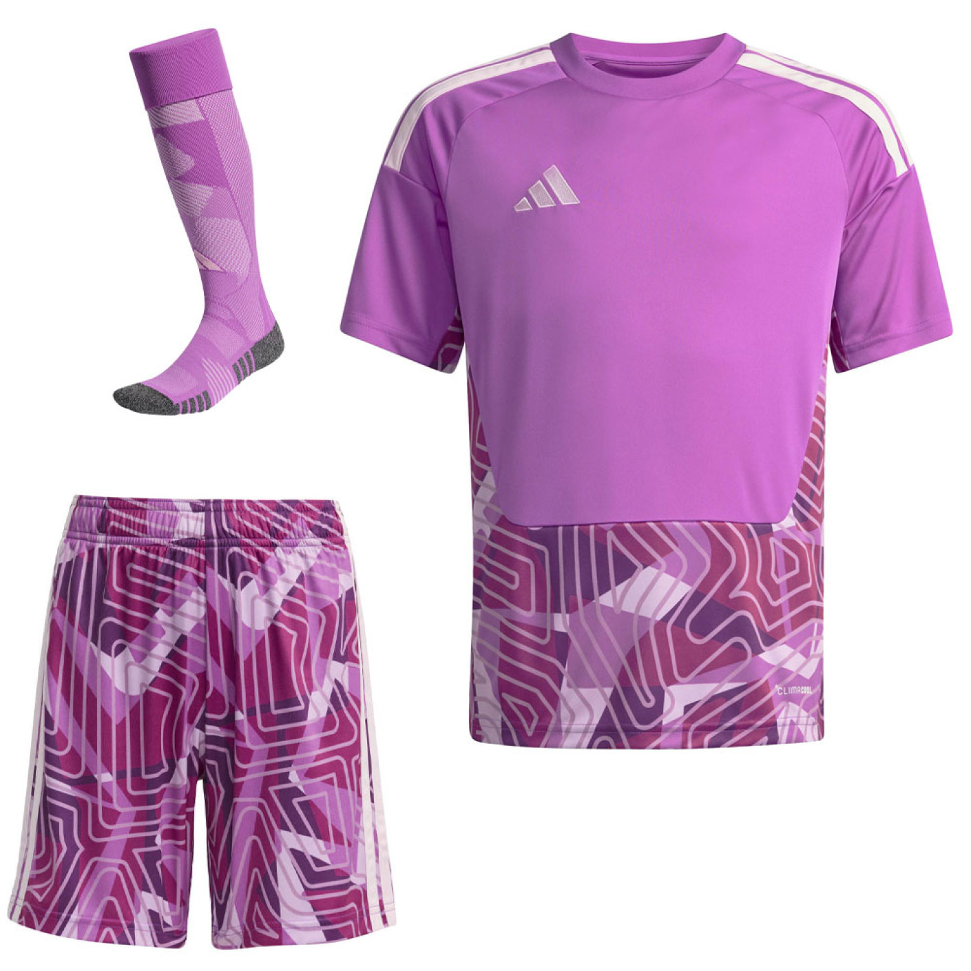 Kit de gardien de but à manches courtes adidas Tiro 26 Competition pour enfants, rose