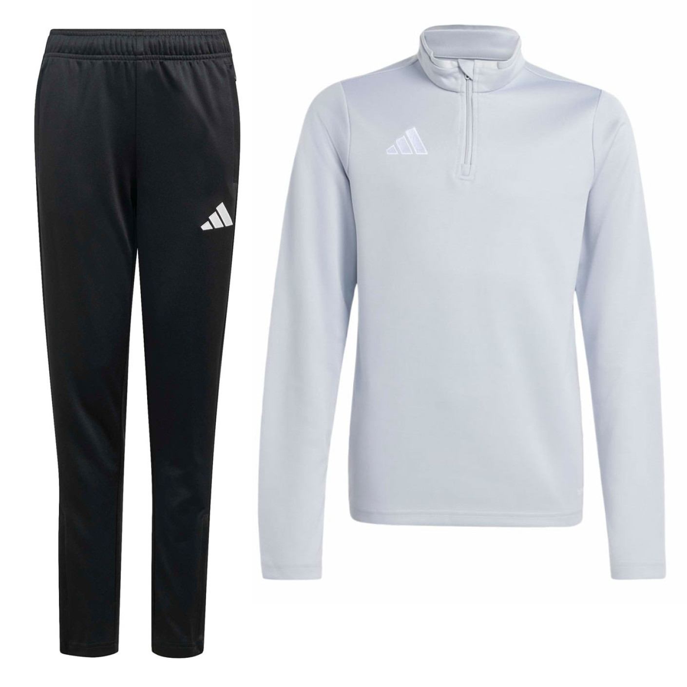 Survêtement adidas Entrada 26 à 1/4 fermeture éclair pour enfants, gris et noir