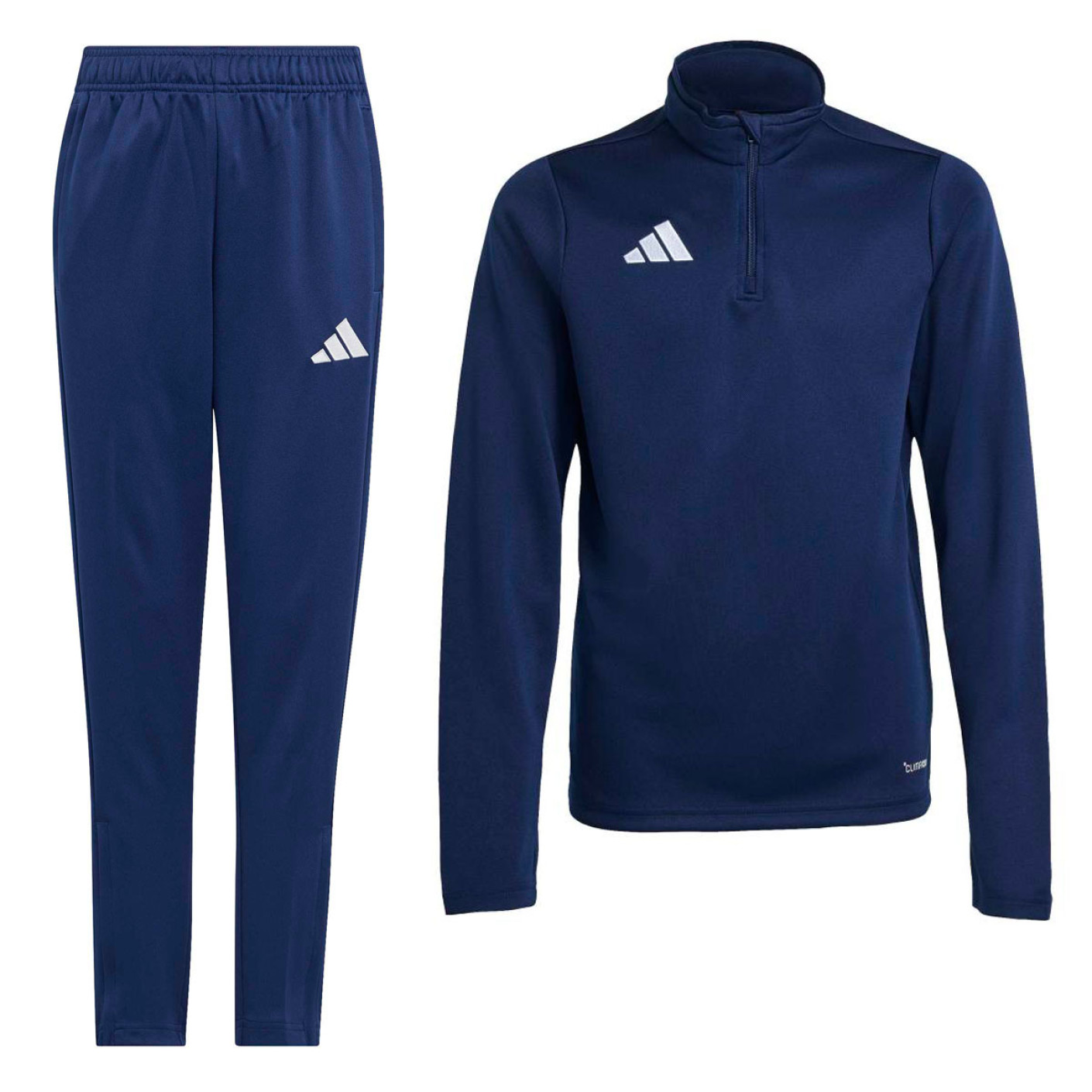 Survêtement adidas Entrada 26 à 1/4 fermeture éclair pour enfants, bleu foncé et blanc