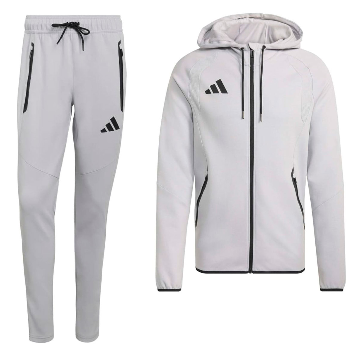 Combinaison de jogging à fermeture éclair intégrale adidas Tiro Travel, gris