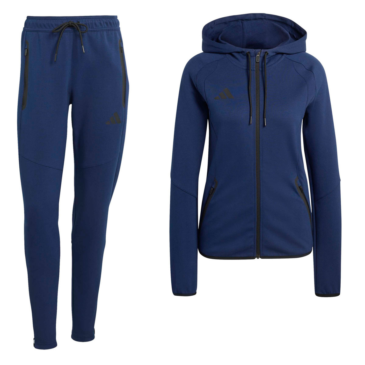 Combinaison de jogging zippée adidas Tiro Travel pour femmes, bleu foncé