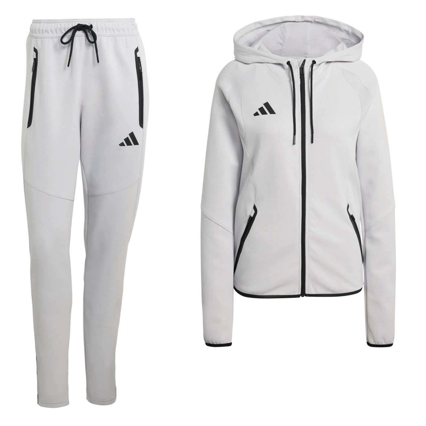Combinaison de jogging zippée adidas Tiro Travel pour femmes, gris