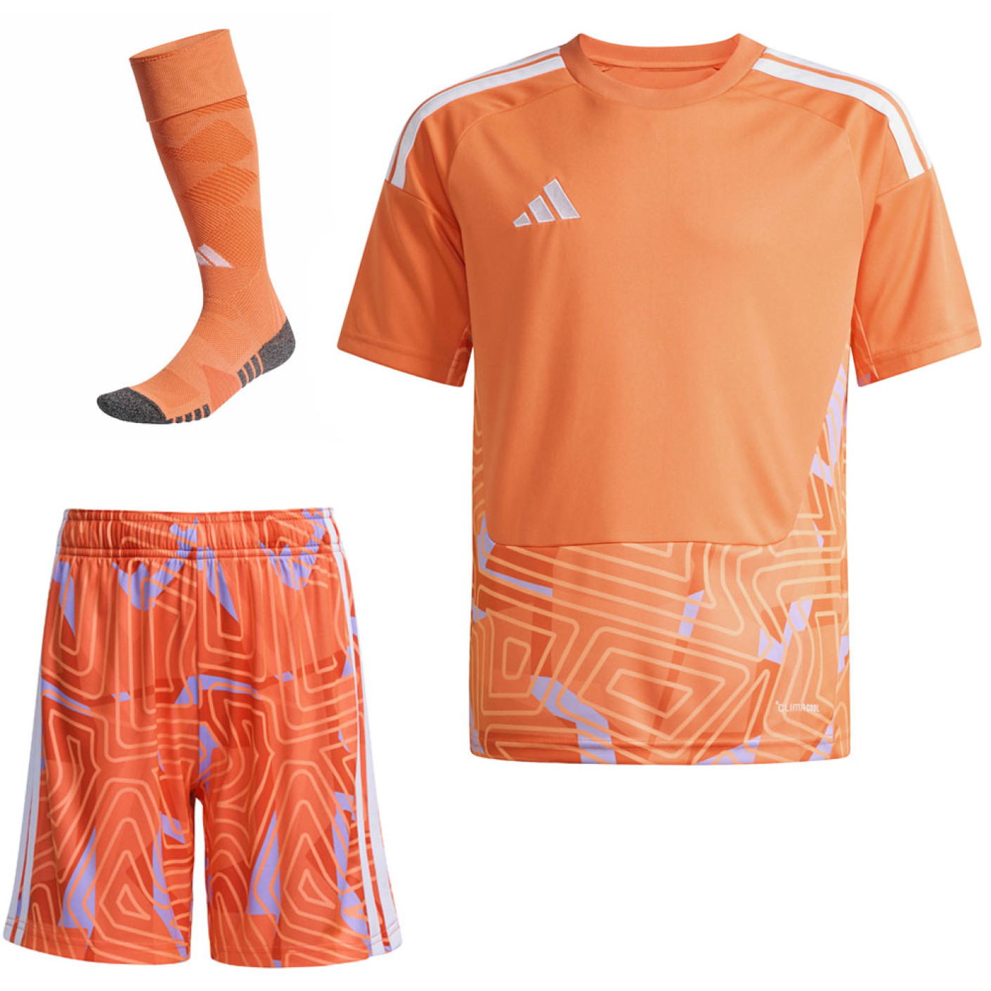 Kit de gardien de but à manches courtes adidas Tiro 26 Competition pour enfants, orange