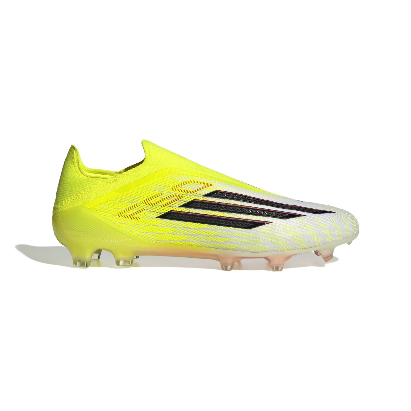 adidas F50 Elite Sans Lacets Gazon Naturel Chaussures de Foot (FG) Néon Jaune Noir Rouge