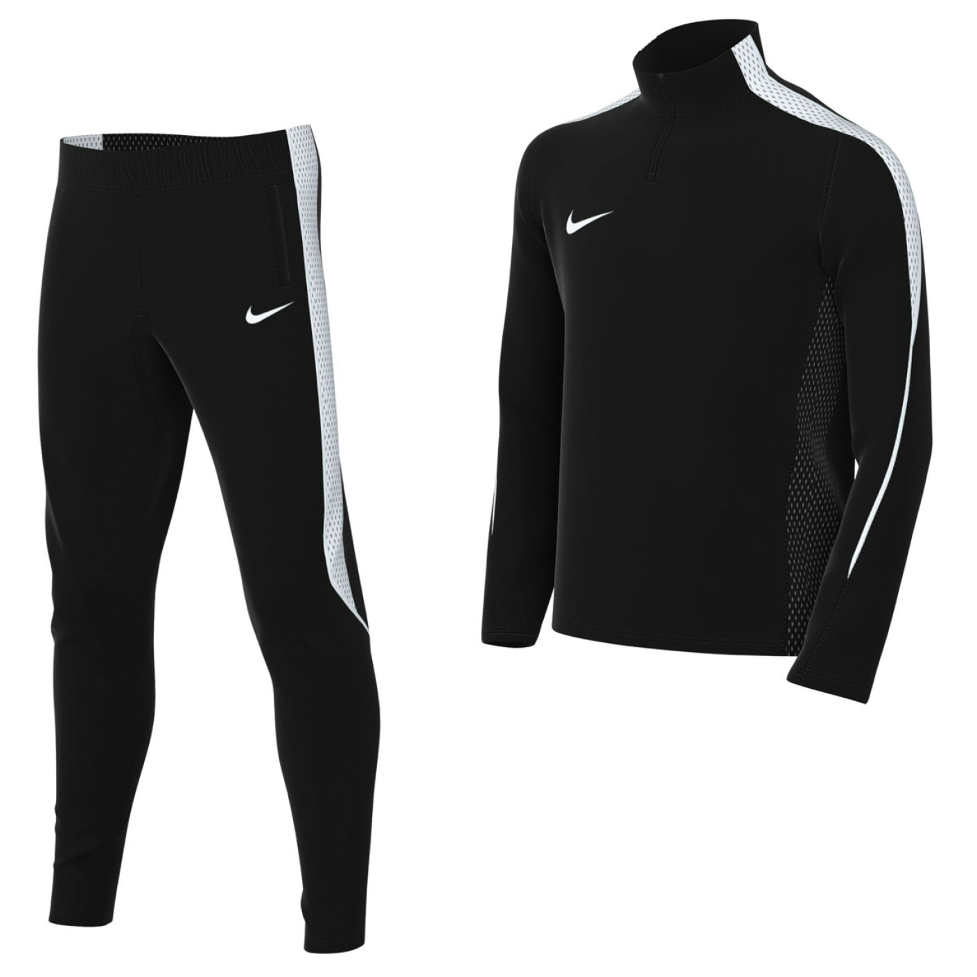 Survêtement Nike Dri-FIT Strike 26 à 1/4 Zip pour Enfants, noir et blanc