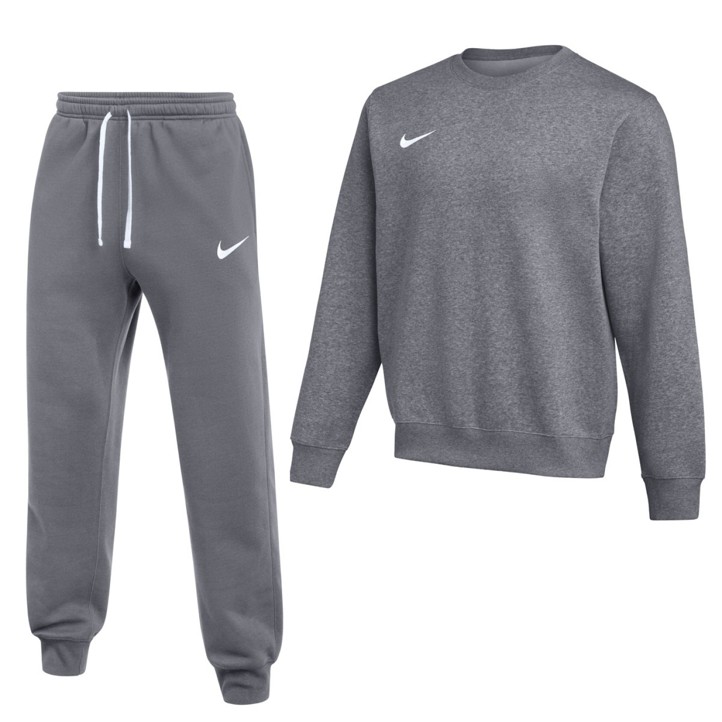 Nike Park 26 Fleece Crew Joggingpak Donkergrijs Wit