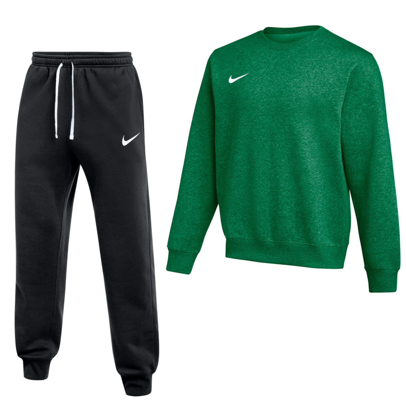 Nike Park 26 Fleece Crew Joggingpak Donkergroen Zwart