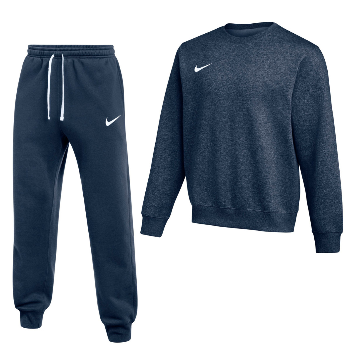 Combinaison de jogging Nike Park 26 Fleece Crew bleu foncé et blanc