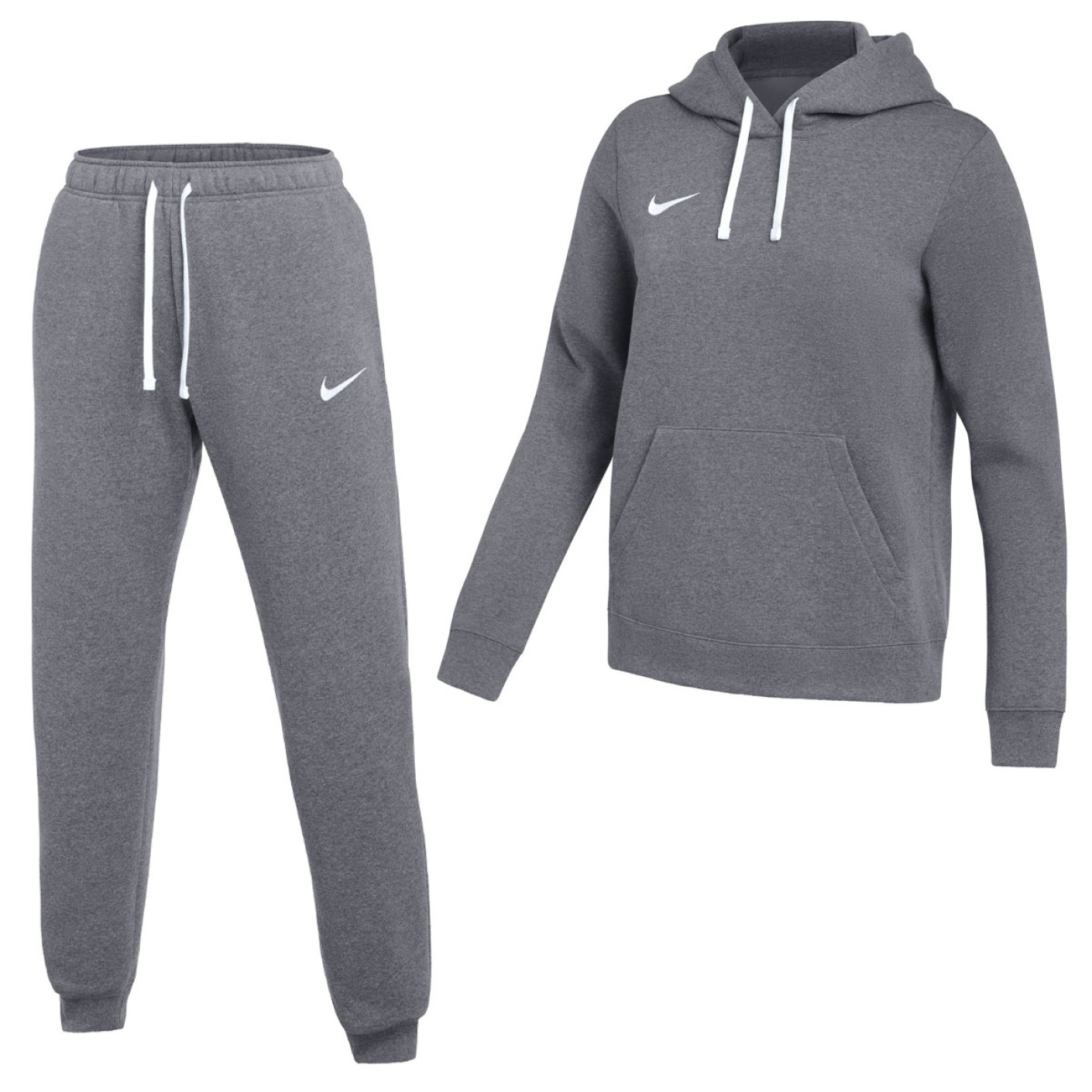 Nike Park 26 Fleece Pullover Hoodie Joggingpak Dames Donkergrijs Wit