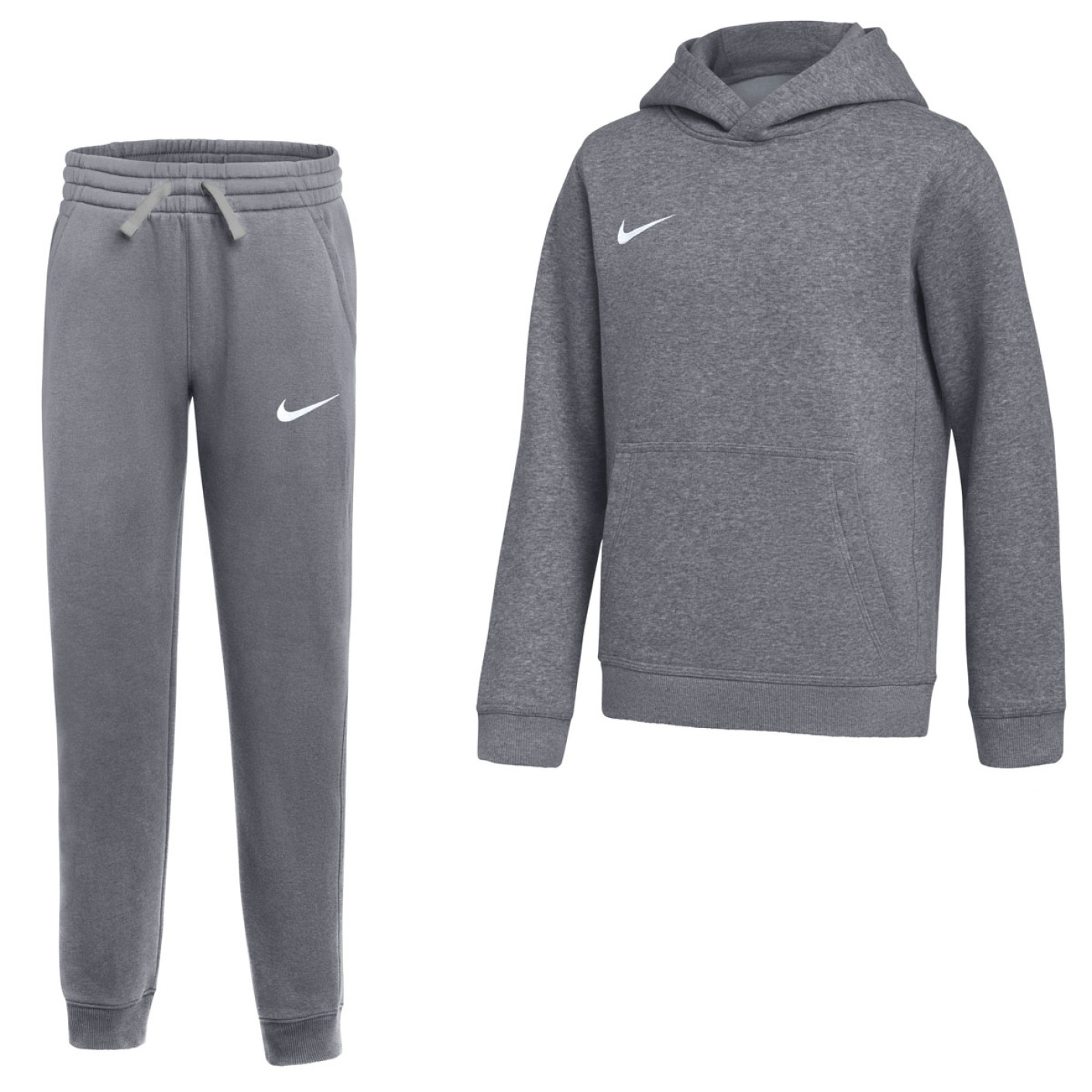 Nike Park 26 Fleece Pullover Hoodie Joggingpak Kids Donkergrijs Wit