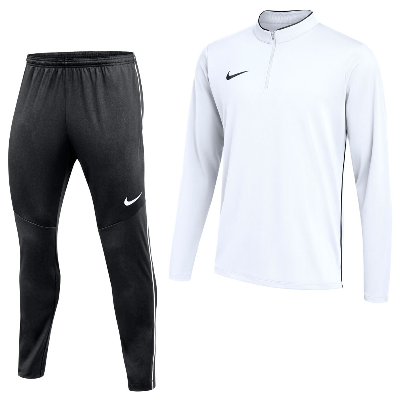 Survêtement Nike Dri-FIT Park 26 à fermeture éclair 1/4, blanc et noir