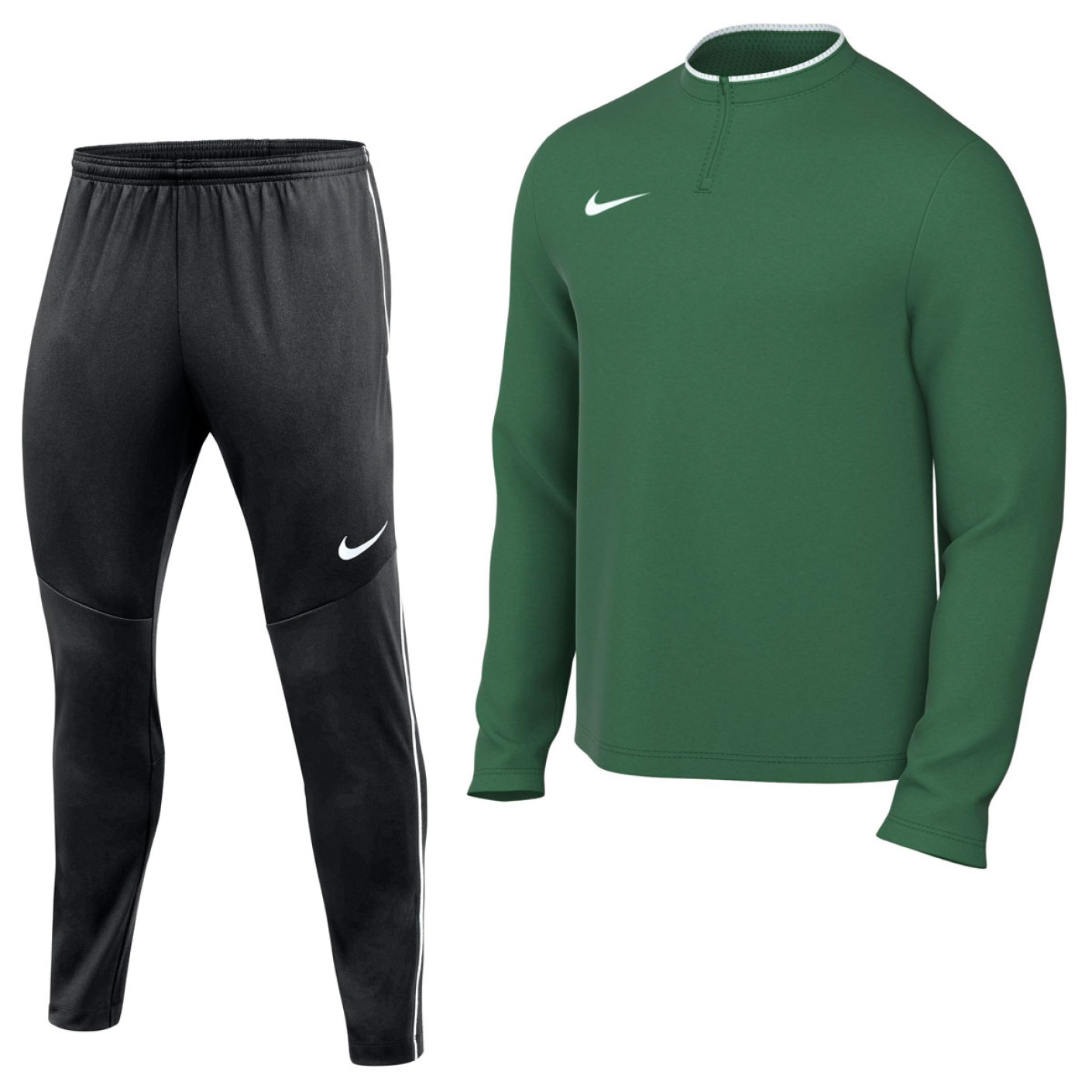 Survêtement Nike Dri-FIT Park 26 à 1/4 fermeture éclair vert foncé noir