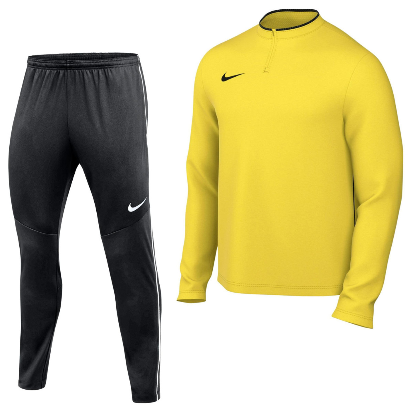 Survêtement Nike Dri-FIT Park 26 à 1/4 fermeture éclair, jaune et noir