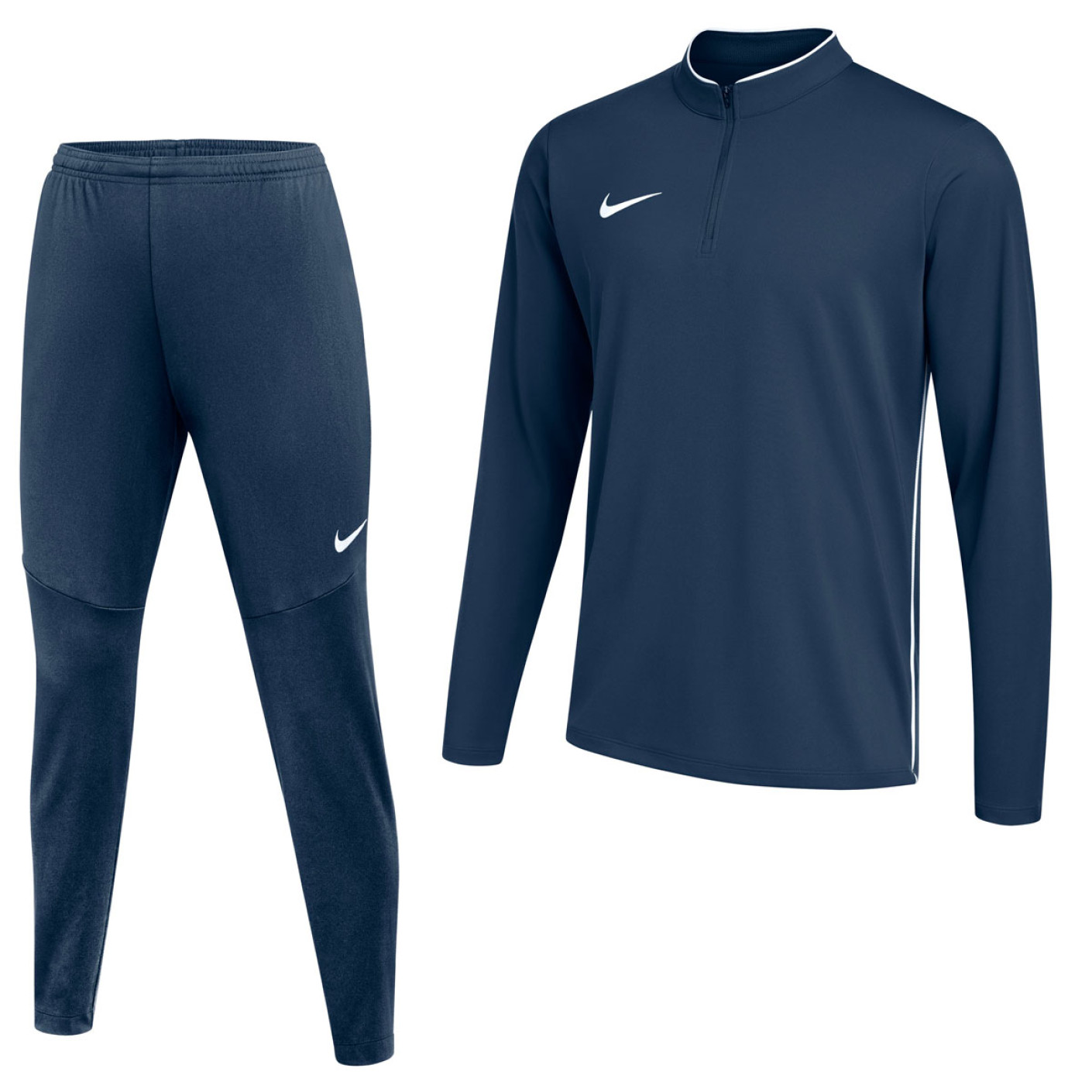Survêtement Nike Dri-FIT Park 26 à 1/4 Zip pour Enfants, bleu foncé et blanc