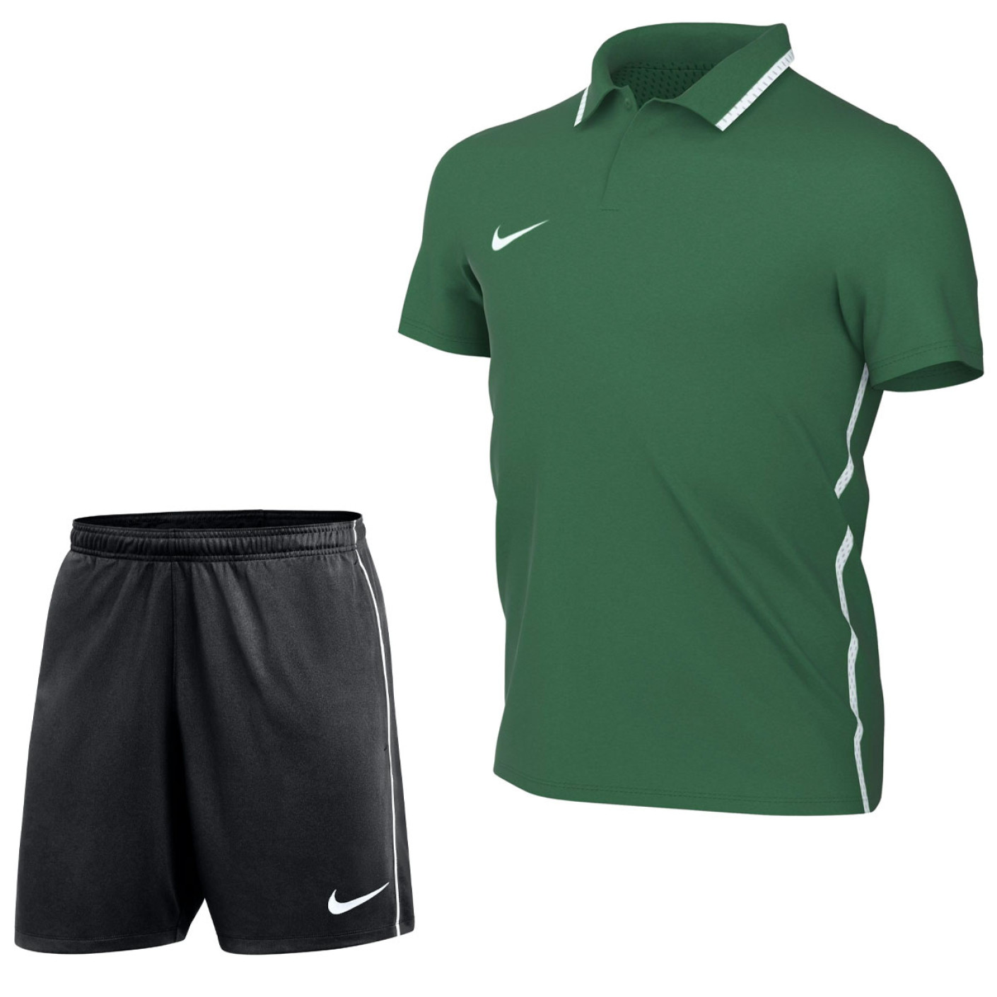 Nike Dri-FIT Park 26 Polo Trainingsset Kids Donkergroen Zwart