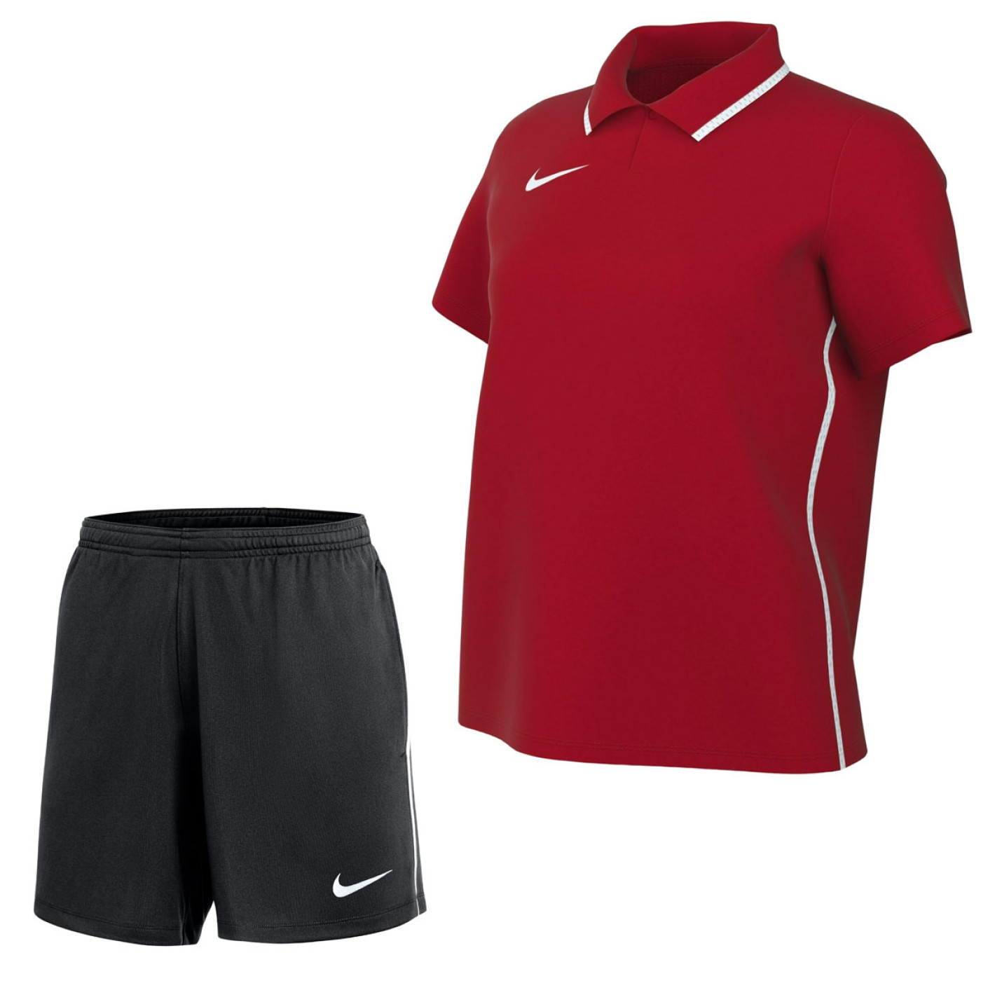 Ensemble d'entraînement Nike Dri-FIT Park 26 Polo pour Femmes, rouge et noir