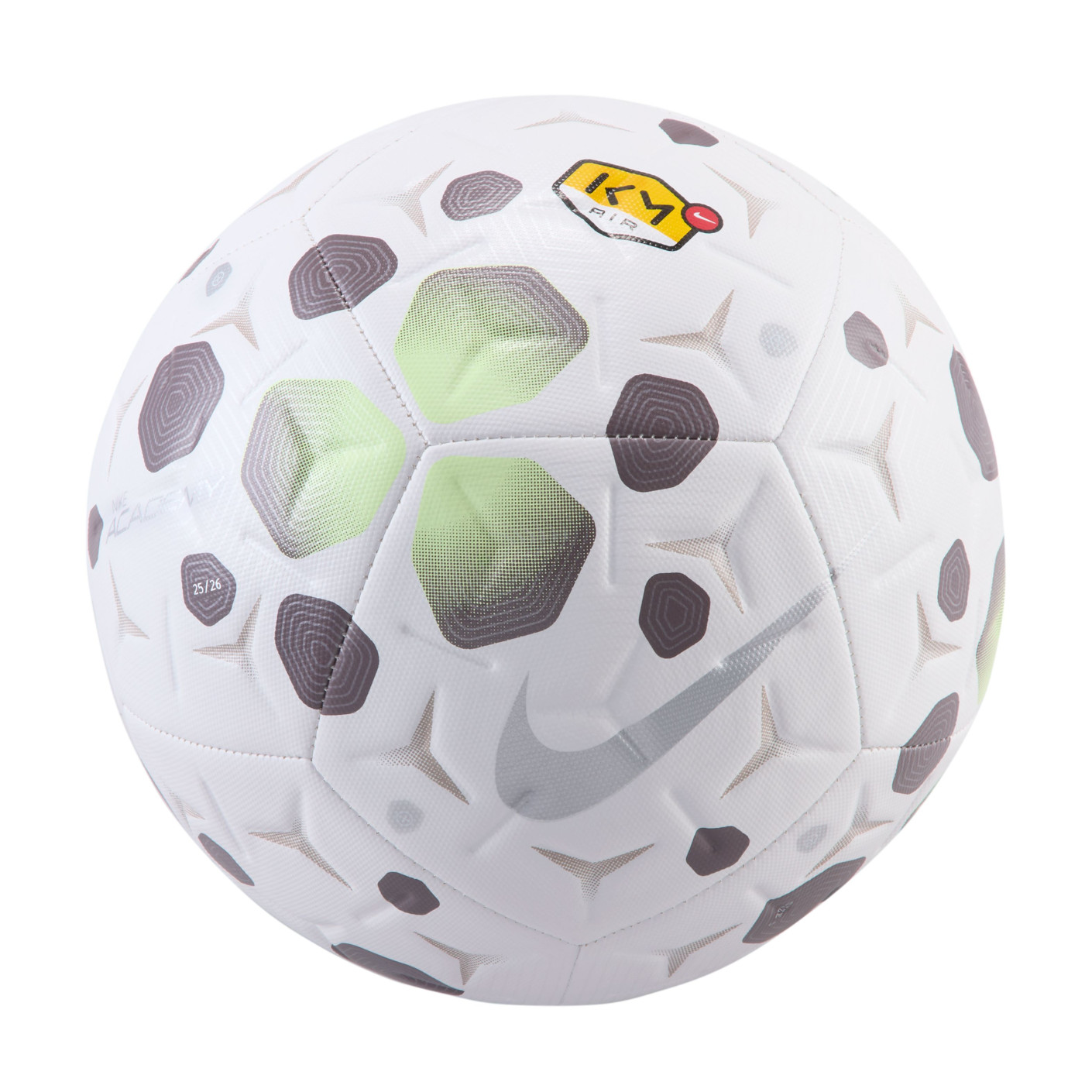 Nike Mbappé Academy Ballon de Foot Blanc Brun Néon Jaune Argenté