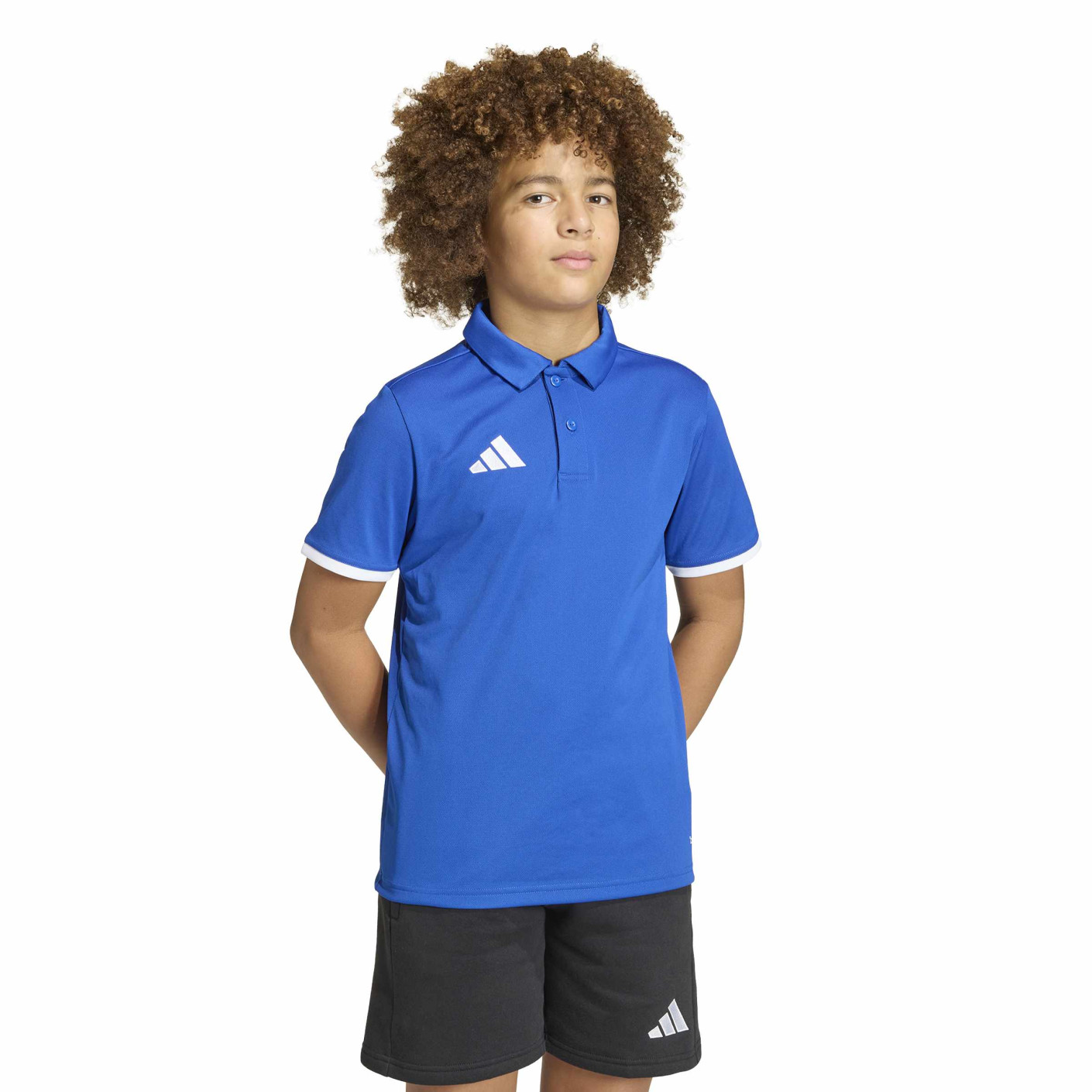 Polo adidas Entrada 26 pour Enfants, bleu et blanc