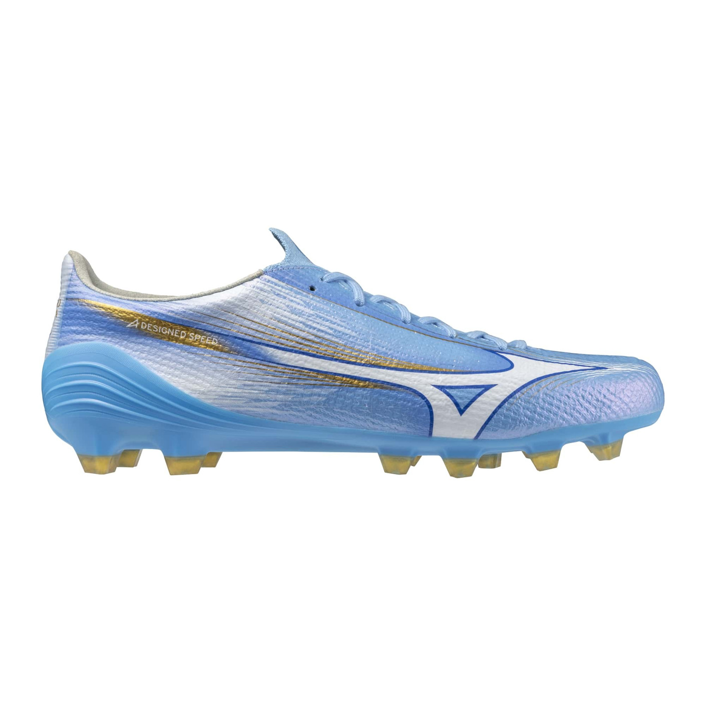 Mizuno Alpha III Elite Gras Voetbalschoenen (FG) Blauw Wit Goud