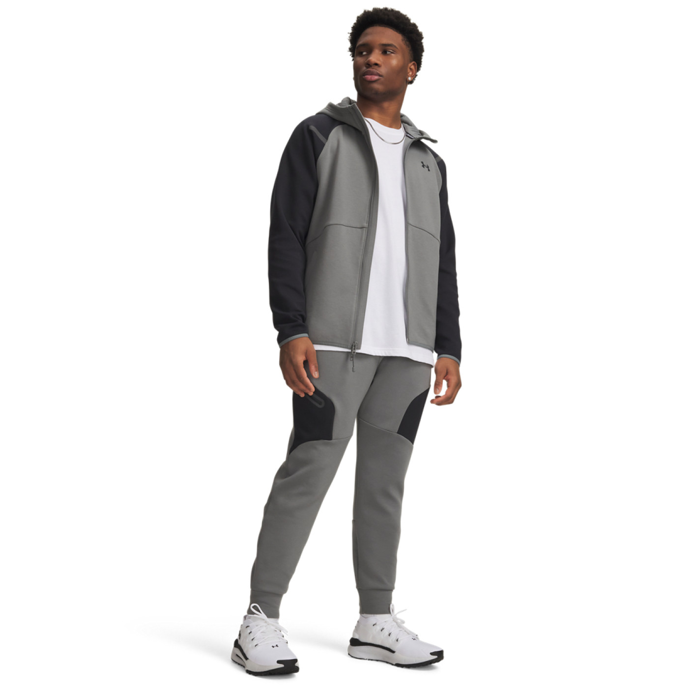 Survêtement polaire Unstoppable Under Armour à fermeture éclair intégrale gris foncé et noir