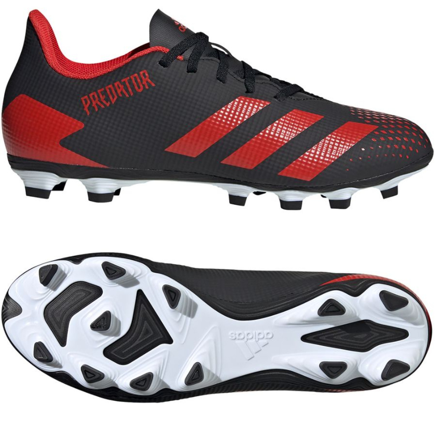 adidas PREDATOR 20.4 Gras / Kunstgras Voetbalschoenen (FxG) Zwart Rood Zwart