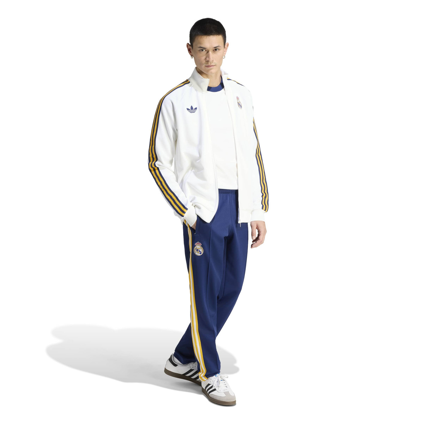 Survêtement adidas Real Madrid Originals blanc, bleu foncé, orange clair